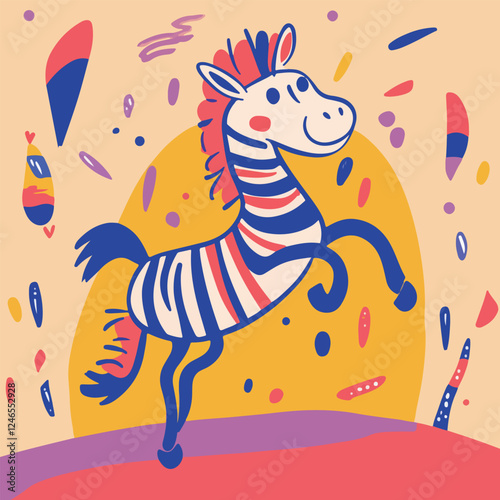 Playful Zebra Illustration