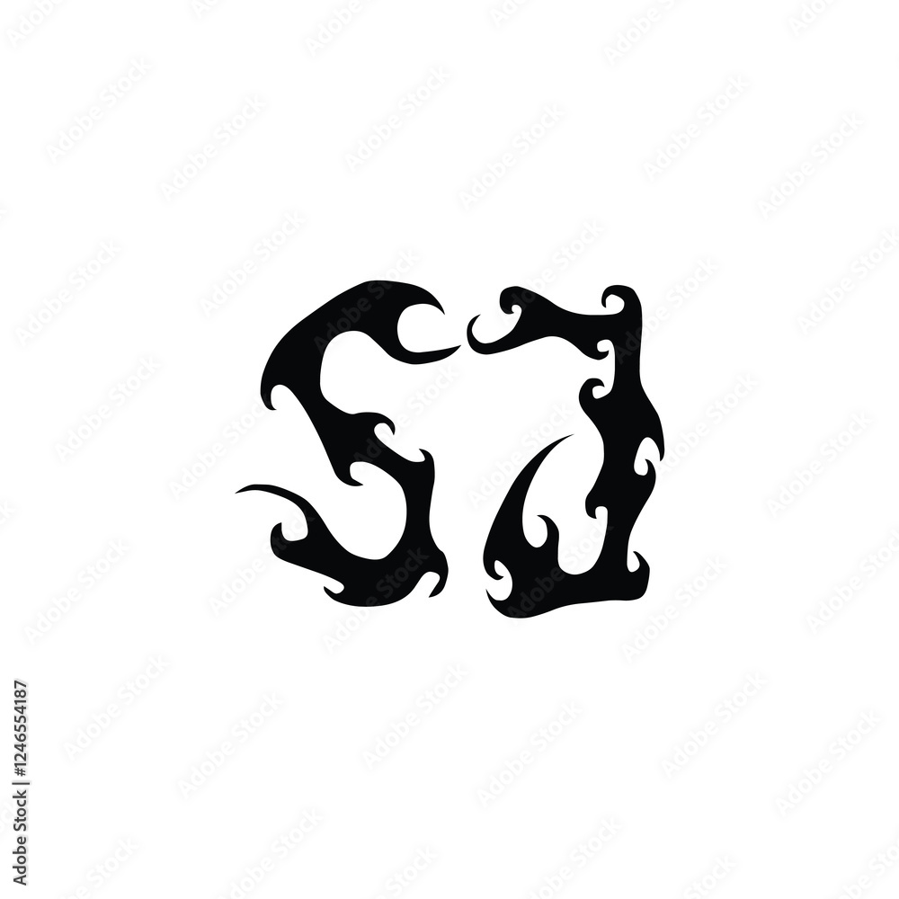 Obraz premium SJ monogram logo design letter text name symbol monochrome logotype alphabet character simple logo
