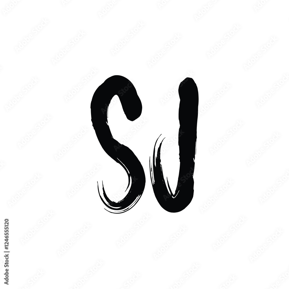 Fototapeta premium SJ monogram logo design letter text name symbol monochrome logotype alphabet character simple logo