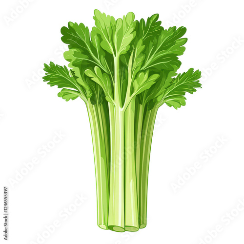 Vibrant Celery Illustration - Fresh and Healthy photo