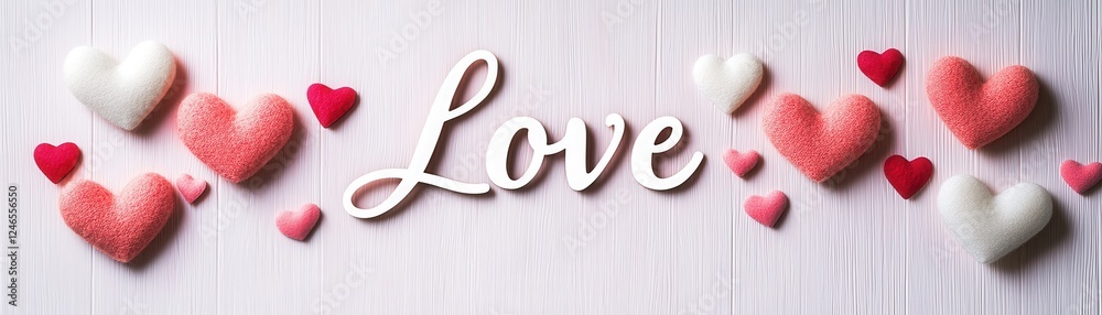 Simple Yet Elegant Valentine's Layout Featuring Heart-Shaped Decorations and the Word Love Simple Yet Elegant Valentine's Layout Featuring Heart-Shaped Decorations and the Word Love