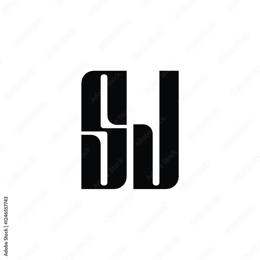 SJ monogram logo design letter text name symbol monochrome logotype alphabet character simple logo SJ monogram logo design letter text name symbol monochrome logotype alphabet character simple logo