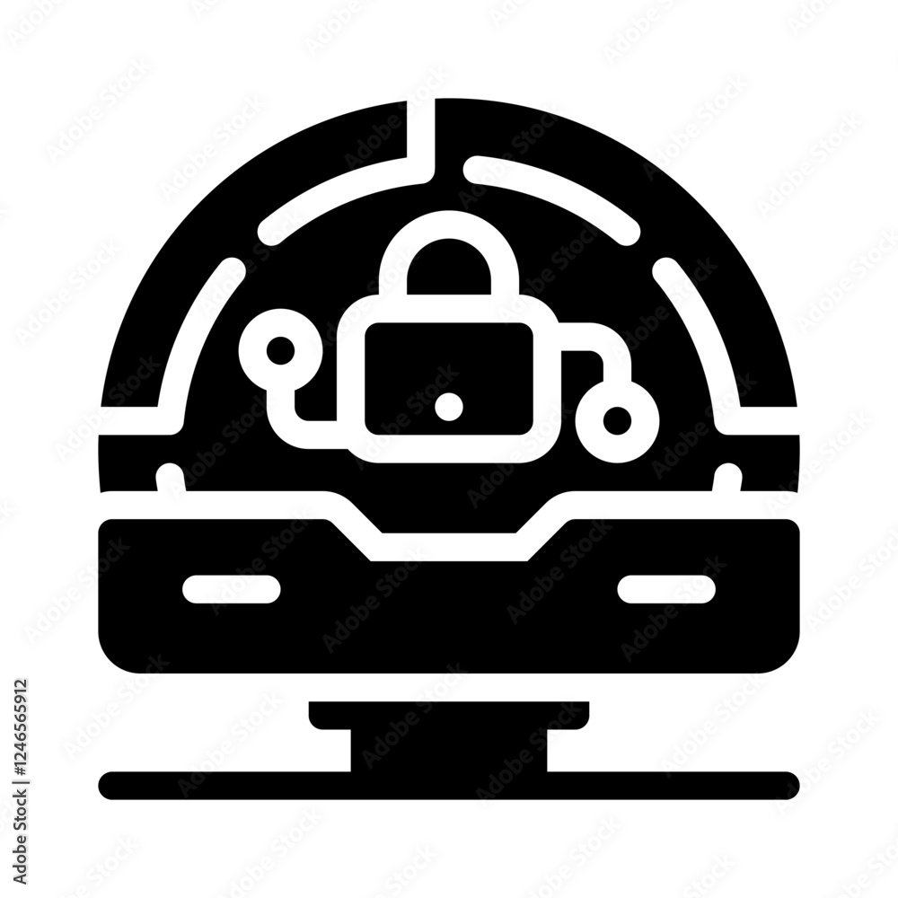 Obraz premium Icon Cyber Security With Style Glyph