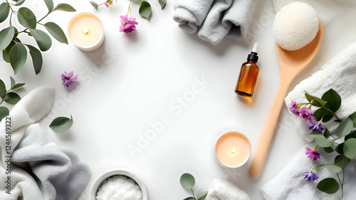 Wallpaper Mural Spa and Wellness Scene: Candles, Towels, Oil, and Flowers
 Torontodigital.ca