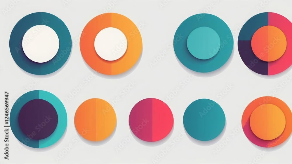 Multi-colored circles on a light background. Abstract background Multi-colored circles on a light background. Abstract background