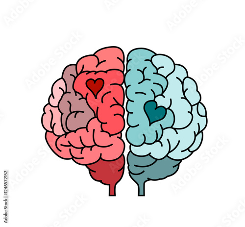 Love is in your brain. Abstract vector image.