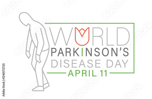 World parkinsons disease day. International event. Landscape poster,