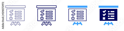 Avoiding presentation blunders icon in 4 different styles. Thin Line, Line, Bold Line, Duotone. Duotone style. Editable stroke