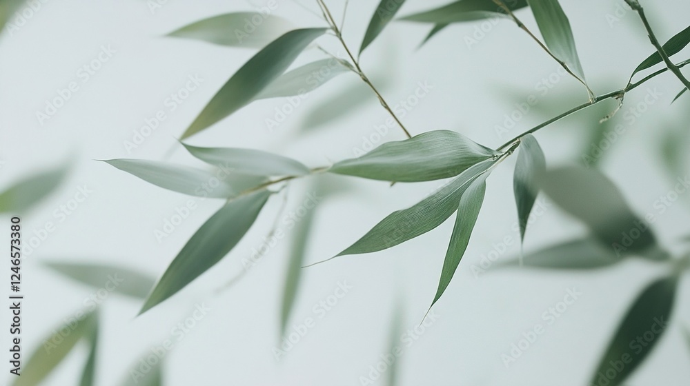 Obraz premium Rhythm of Nature: Green Bamboo in the Breeze