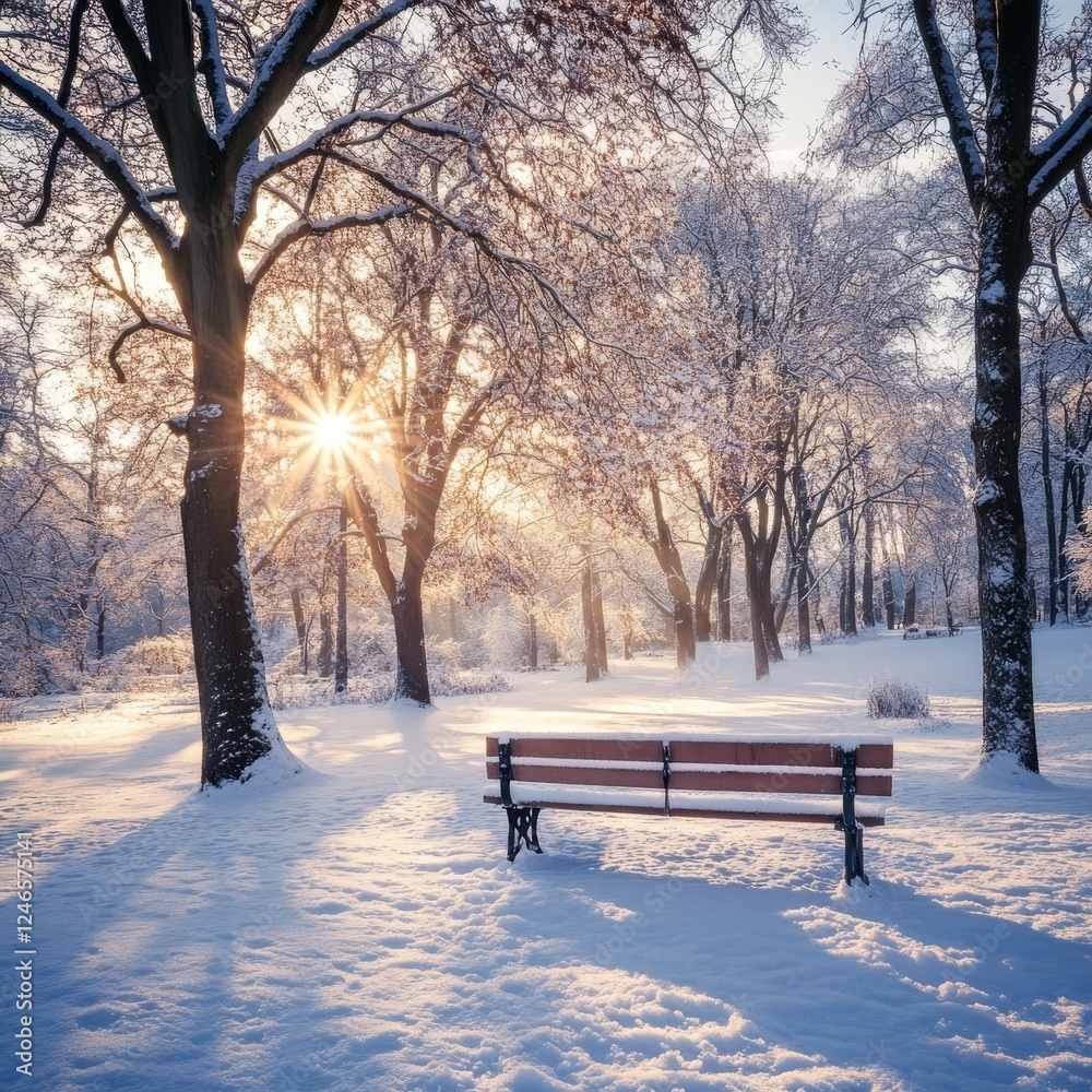 Cold sunny park scene Cold sunny park scene