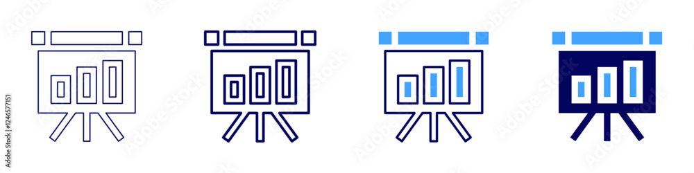 Pitch deck presentation icon in 4 different styles. Thin Line, Line, Bold Line, Duotone. Duotone style. Editable stroke Pitch deck presentation icon in 4 different styles. Thin Line, Line, Bold Line, Duotone. Duotone style. Editable stroke