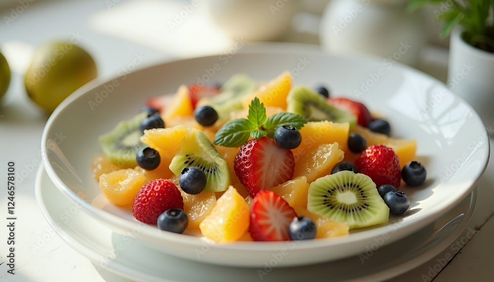 Fresh Fruit Salad with Kiwi Strawberry Orange and Blueberry Fresh Fruit Salad with Kiwi Strawberry Orange and Blueberry
