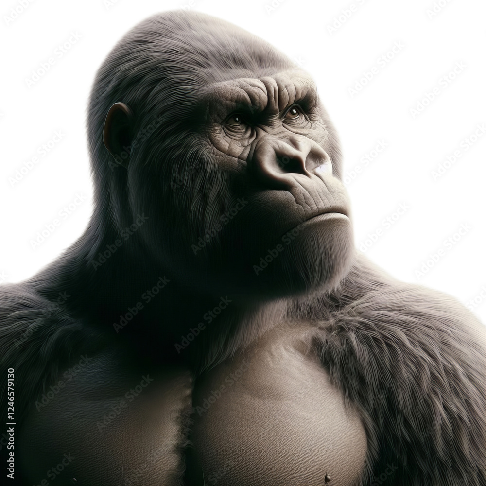 Fototapeta premium Contemplative Gorilla 3D Rendering