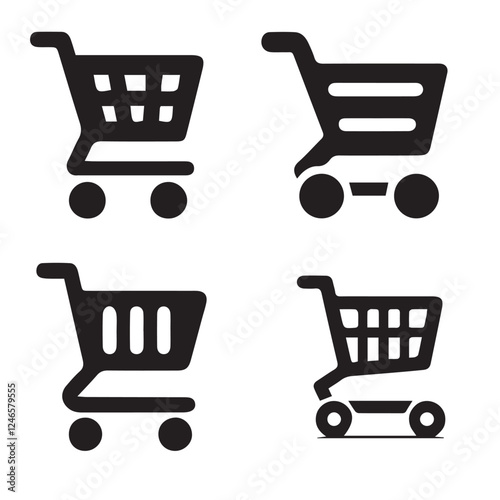 Trolley Silhouette on White Background

