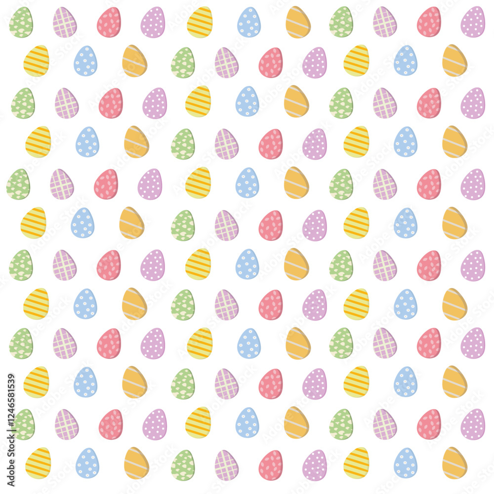 Easter eggs pattern on white background. Pastel colors. Easter eggs pattern on white background. Pastel colors.
