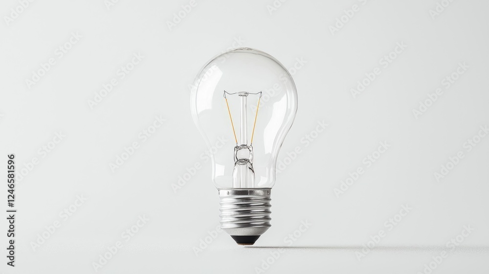 Clear lightbulb on white background; idea concept Clear lightbulb on white background; idea concept