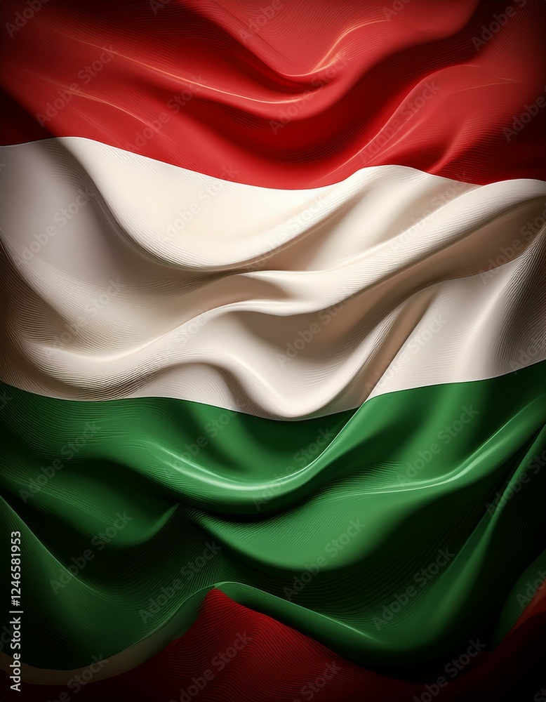 Fototapeta premium 3D Flagge Ungarn