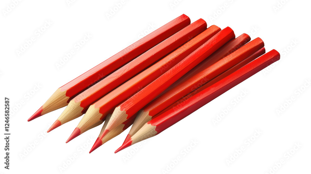 Fototapeta premium red pencil isolated on white background 