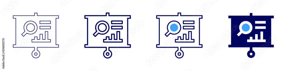 Simple presentation design icon in 4 different styles. Thin Line, Line, Bold Line, Duotone. Duotone style. Editable stroke Simple presentation design icon in 4 different styles. Thin Line, Line, Bold Line, Duotone. Duotone style. Editable stroke