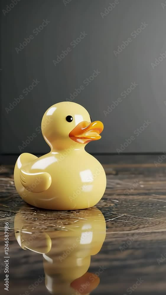 Yellow Rubber Duck zoom out, vertical video