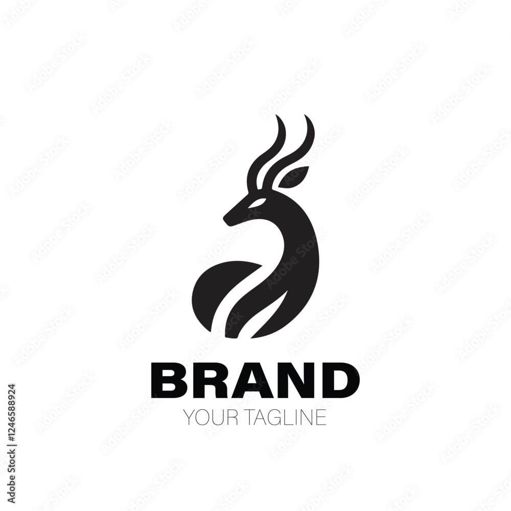 Obraz premium Antelope Logo. Antelope Logo Design. Antelope Logo Brand. Antelope Logo Vector Design Isolated on White Background