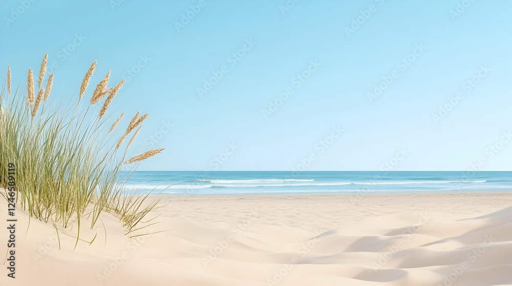 custom made wallpaper toronto digitalPeaceful beach scene with grass on the sand. Ideal for travel brochures, vacation ads or nature-themed backgrounds