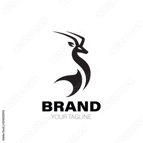 Antelope Logo. Antelope Logo Design. Antelope Logo Brand. Antelope Logo Vector Design Isolated on White Background