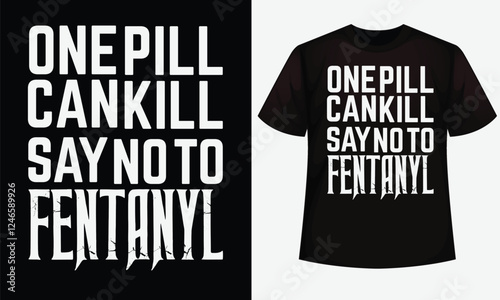 Fentanyl Drug design for t-shirt, bags, mugs, stickers, banner, poster, icon, logo etc. Fully Editable Print Ready Template - Vector.