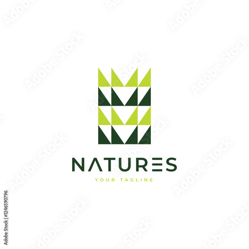 Nature grass modern logo design vector