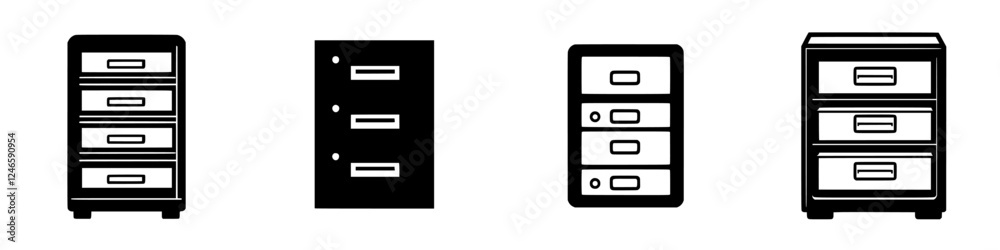 Different styles of storage cabinets featuring various designs and drawer configurations for office organization and home use Different styles of storage cabinets featuring various designs and drawer configurations for office organization and home use