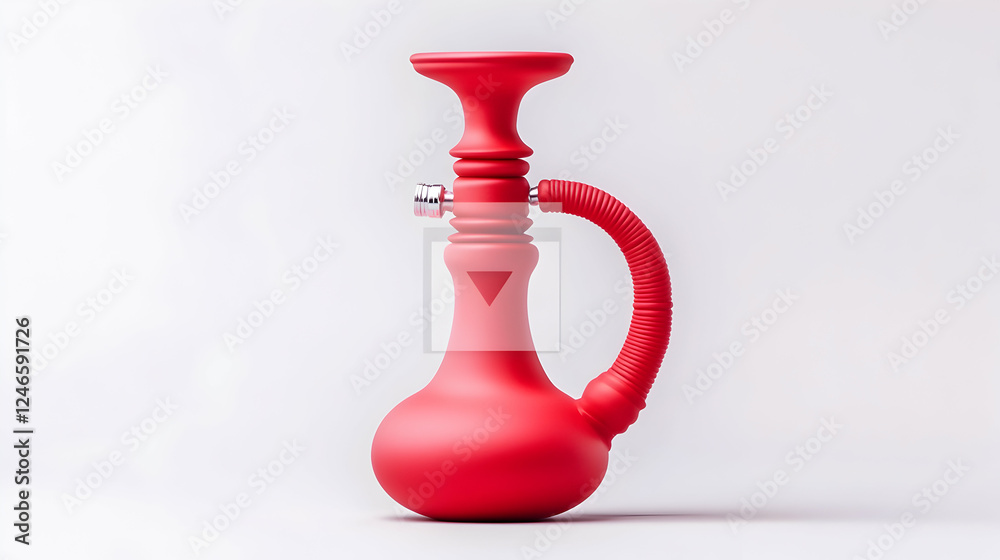 Red silicone hookah on white background. Possible use for advertising/product display Red silicone hookah on white background. Possible use for advertising/product display