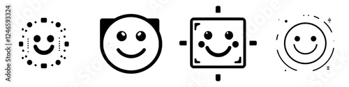 Unique collection of smiley face icons with varied designs showcasing creativity and expression in digital art