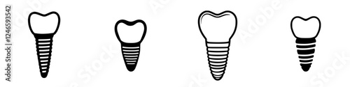 Different types of dental implants showcasing various designs and structures for oral health enhancement