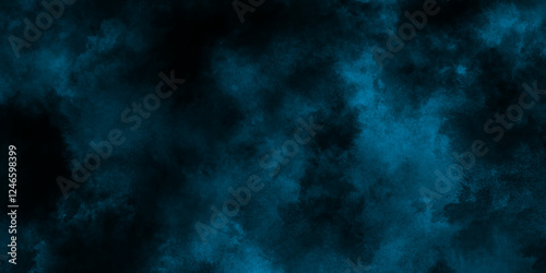 watercolor background concept design background with smoke, watercolor painted mottled blue background with vintage grunge, blue brush painted old grunge texture, Smoke in the dark blue texture.