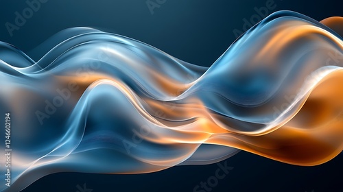 Abstract blue and brown background with wavy line