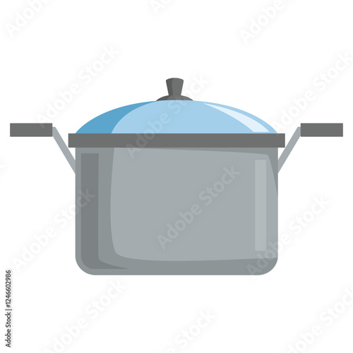Gray pot with a blue lid suitable for kitchen or food content, cooking blogs, recipe books, restaurant menus, and culinary articles.