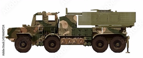 MLRS concept based on the Bateleur FV3 8x8, with a launcher from the M142 HIMARS MLRS photo