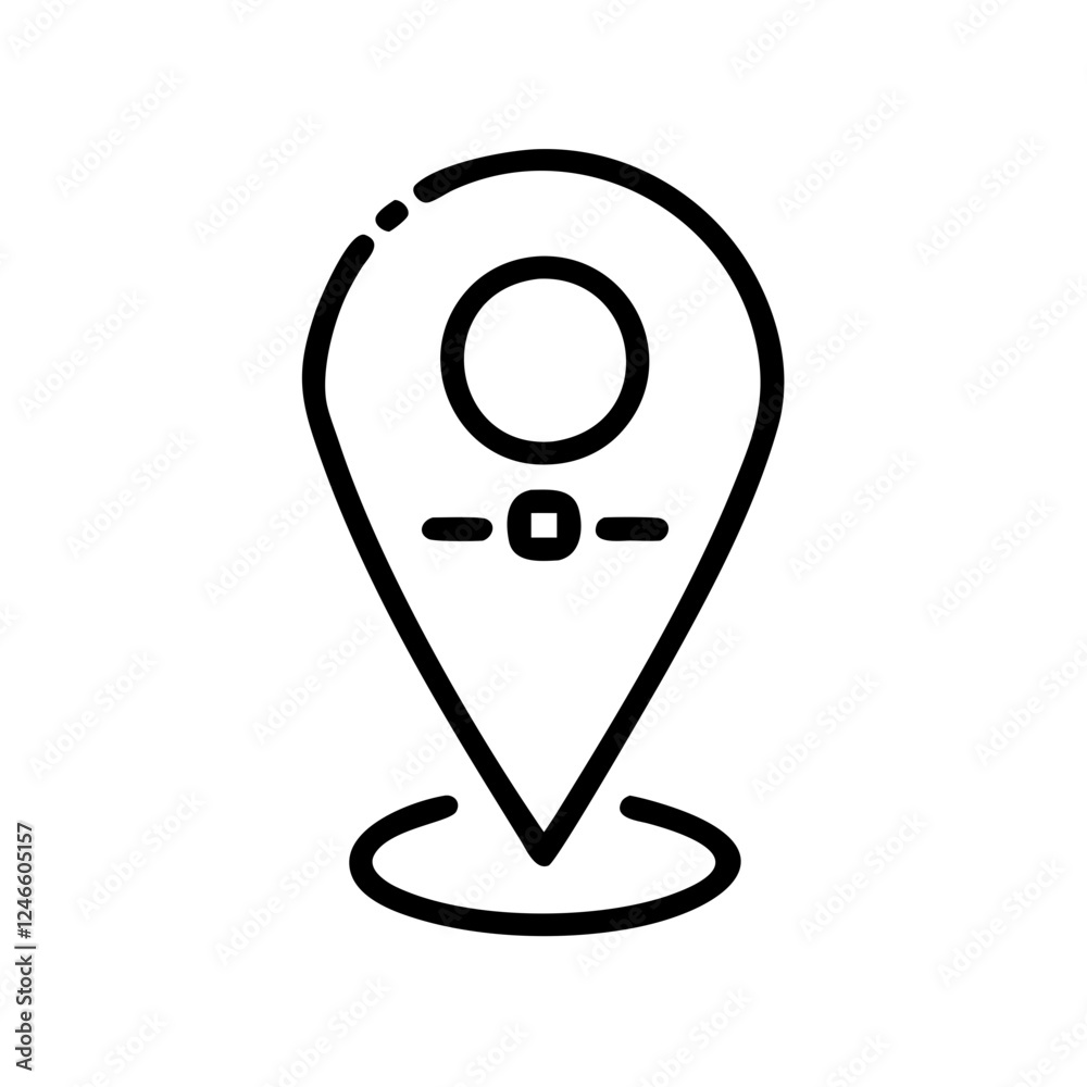 Minimalist location pin icon for geolocation and mapping Minimalist location pin icon for geolocation and mapping