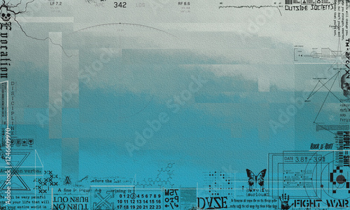 Abstract color frame background with urban graphic elements