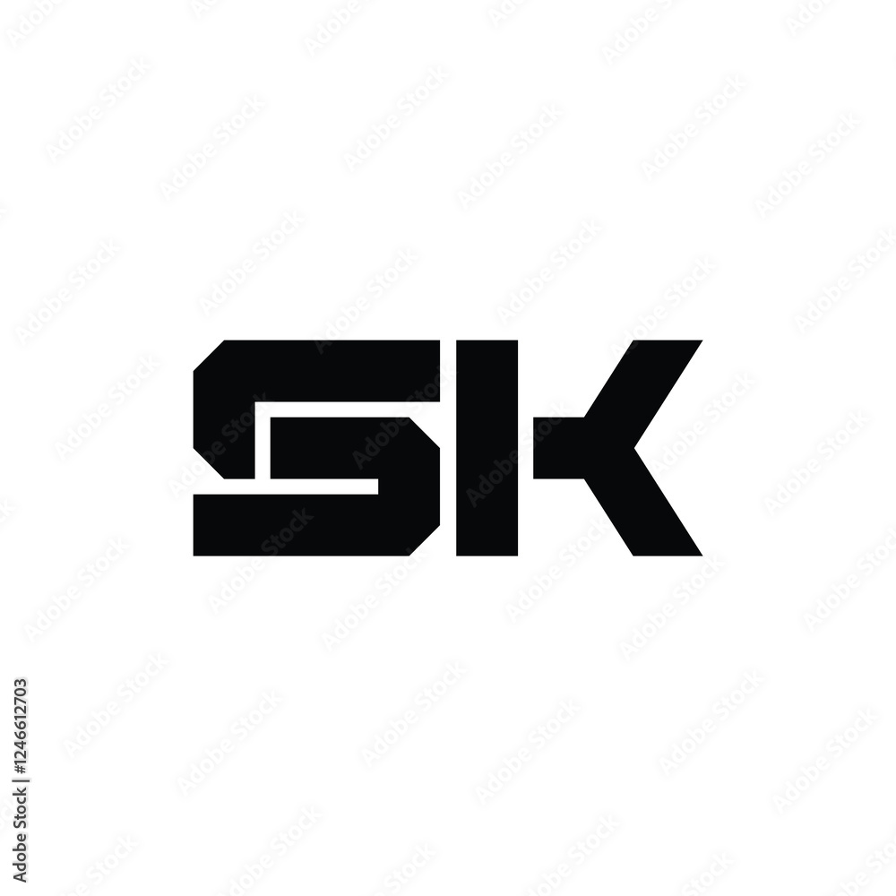 SK monogram logo design letter text name symbol monochrome logotype alphabet character simple logo SK monogram logo design letter text name symbol monochrome logotype alphabet character simple logo