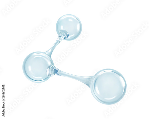 3D molecule model. 3d abstract molecular structure isolated on white background. Vector illustration