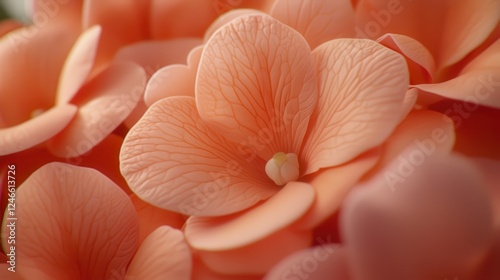 Delicate Peach Flowers with Soft Petals and Intricate Veins