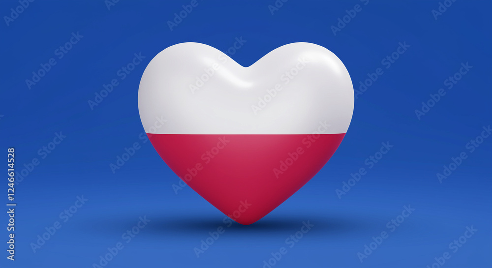 Heart with Poland flag design representing love for Poland Heart with Poland flag design representing love for Poland