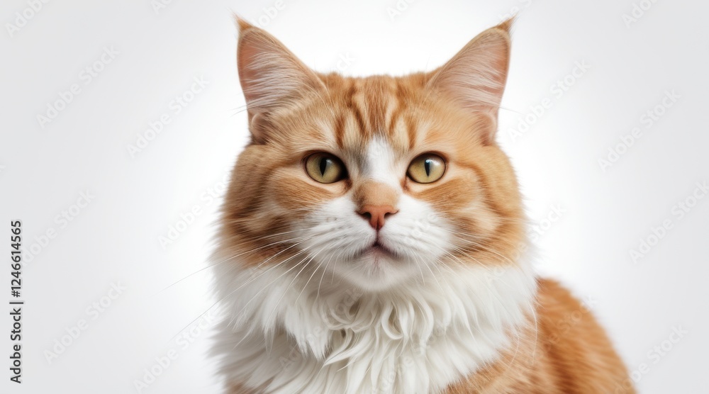 Close Up Portrait of a Fluffy Ginger and White Cat Close Up Portrait of a Fluffy Ginger and White Cat