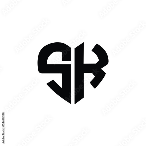 SK monogram logo design letter text name symbol monochrome logotype alphabet character simple logo