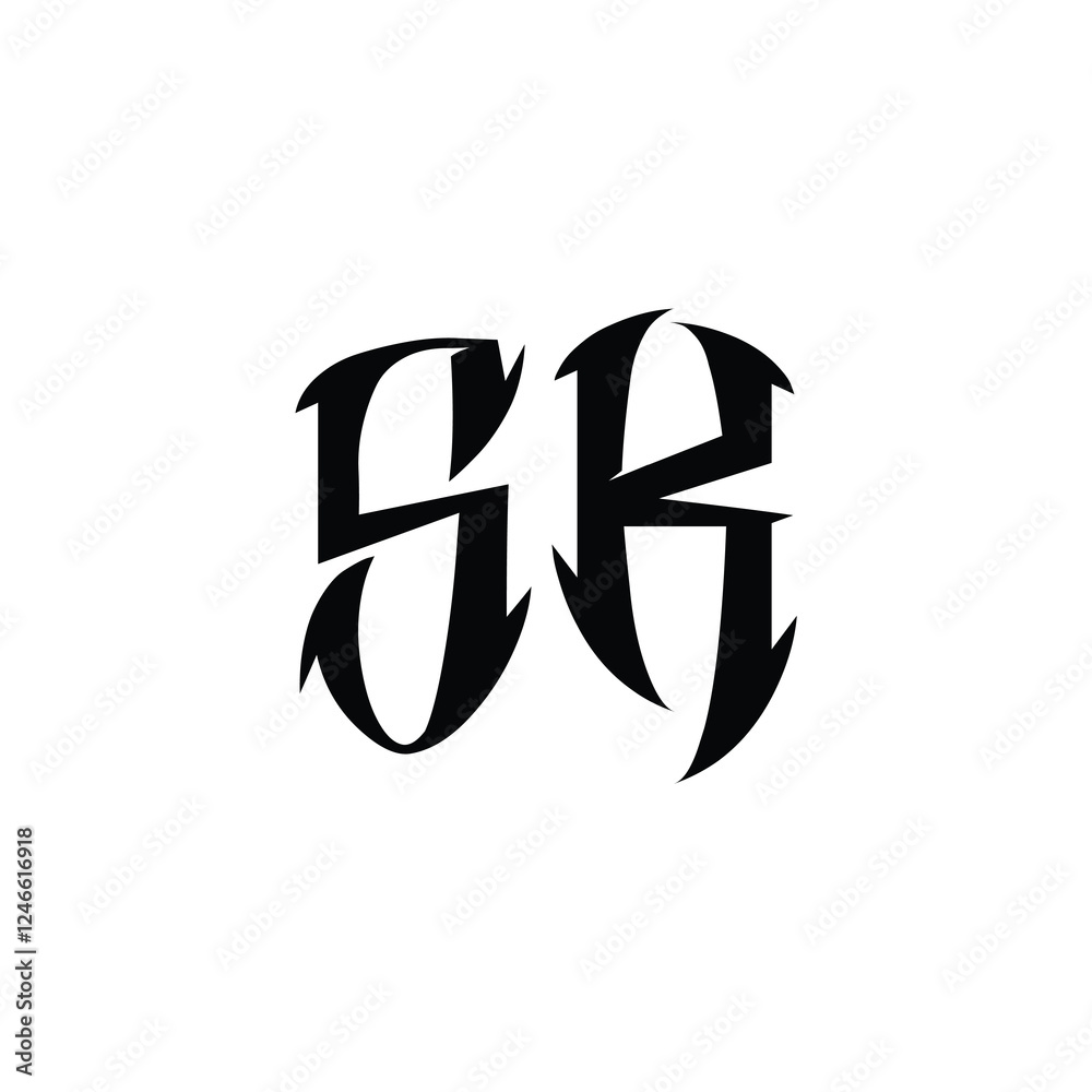 SK monogram logo design letter text name symbol monochrome logotype alphabet character simple logo SK monogram logo design letter text name symbol monochrome logotype alphabet character simple logo