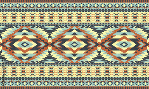 American tribal ethnic native pattern.Traditional Navajo,Aztec,Apache,Southwest and Mexican style fabric pattern.Abstract vector motif pattern.For fabric,clothing,blanket,carpet,woven,wrap,decoration.