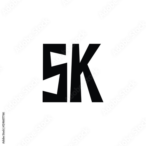 SK monogram logo design letter text name symbol monochrome logotype alphabet character simple logo