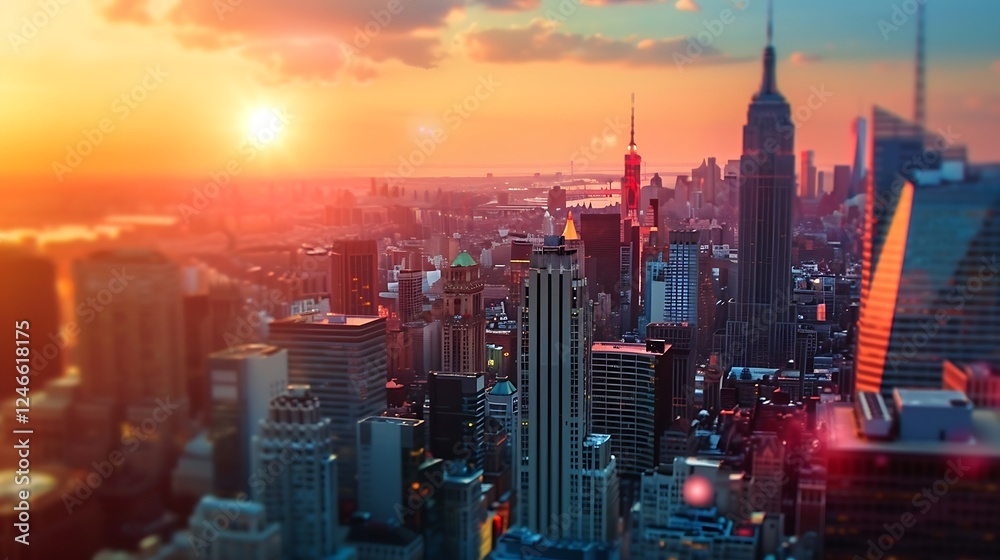 Fototapeta premium Shanghai skyline at sunrise with skyscrapers, China.