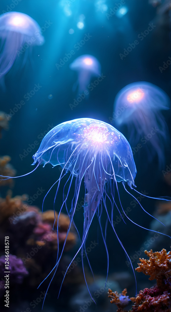 Naklejka premium jellyfish in the water